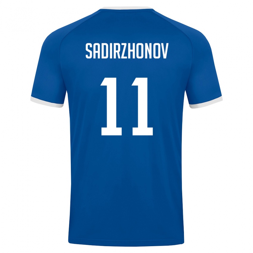 ילדים אוזבקיסטן Sukhrob Sadirzhonov #11 כחול מלכותי לבן ג'רזי ביתית 26-28 חולצה קצרה