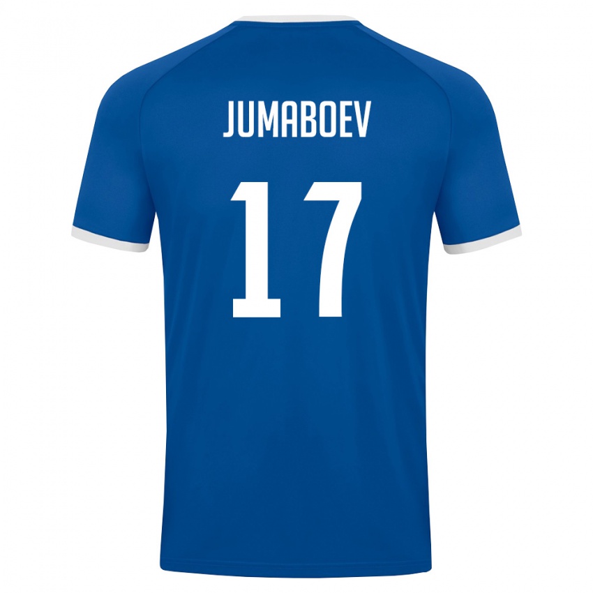 ילדים אוזבקיסטן Jasurbek Jumaboev #17 כחול מלכותי לבן ג'רזי ביתית 26-28 חולצה קצרה