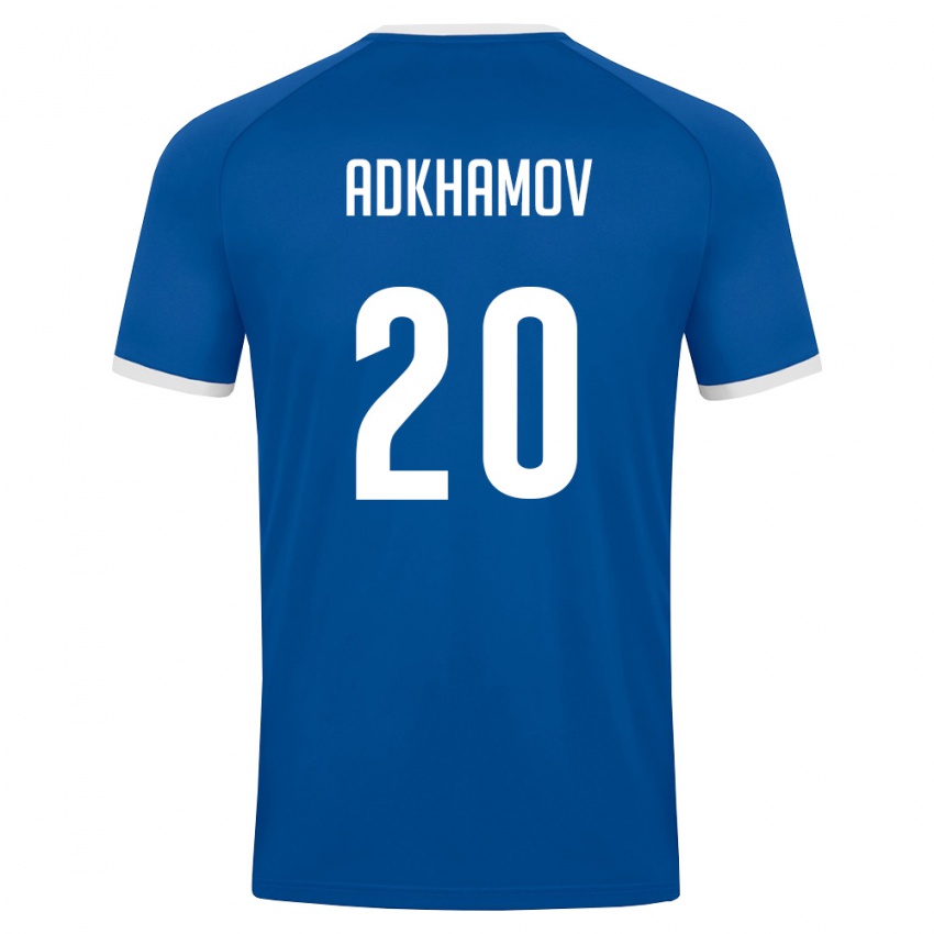 ילדים אוזבקיסטן Mukhammadali Adkhamov #20 כחול מלכותי לבן ג'רזי ביתית 26-28 חולצה קצרה