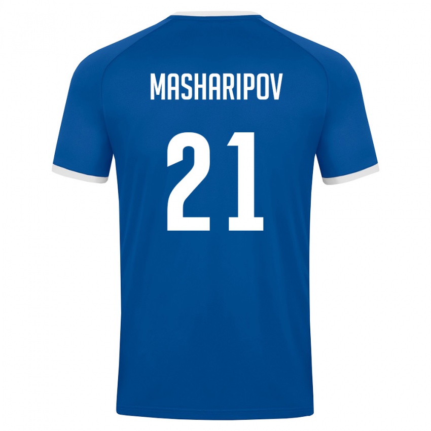 ילדים אוזבקיסטן Akbar Masharipov #21 כחול מלכותי לבן ג'רזי ביתית 26-28 חולצה קצרה