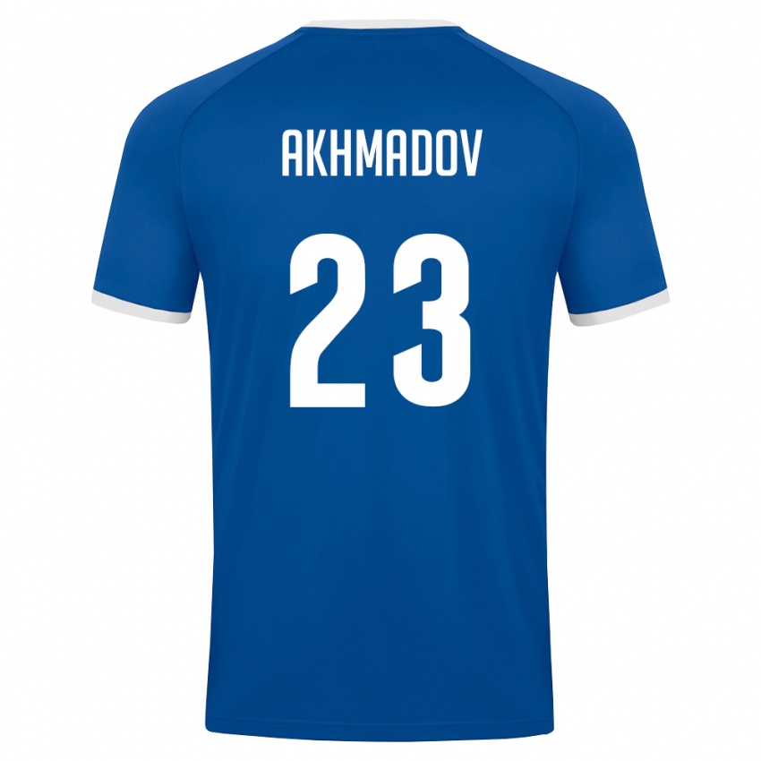 ילדים אוזבקיסטן Saddam Akhmadov #23 כחול מלכותי לבן ג'רזי ביתית 26-28 חולצה קצרה
