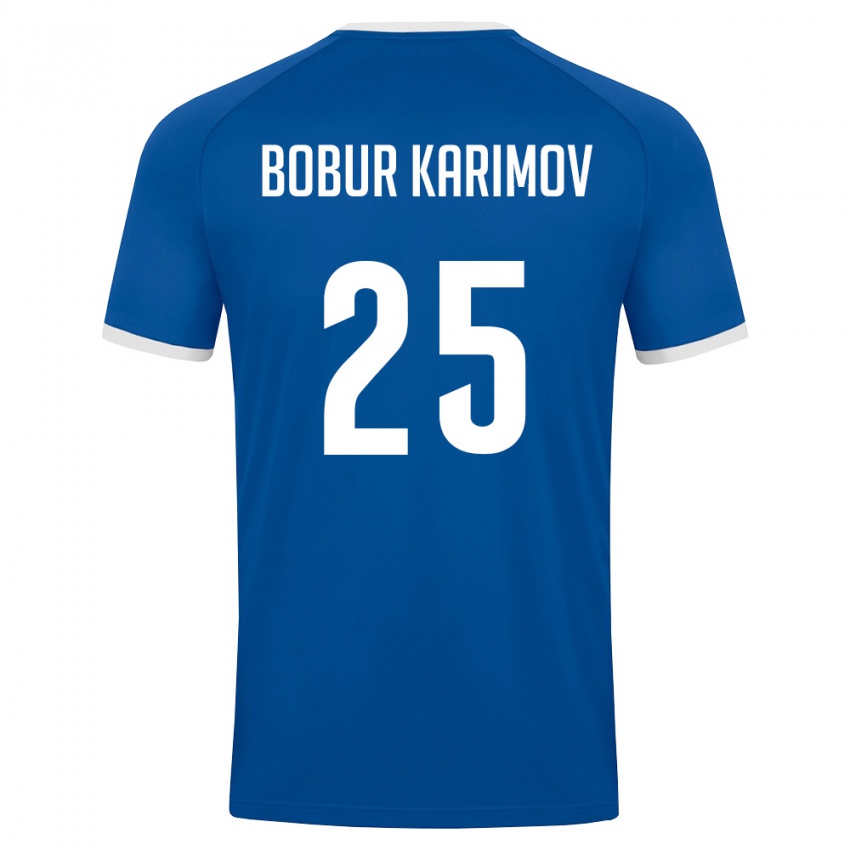 ילדים אוזבקיסטן Mukhammad-Bobur Karimov #25 כחול מלכותי לבן ג'רזי ביתית 26-28 חולצה קצרה