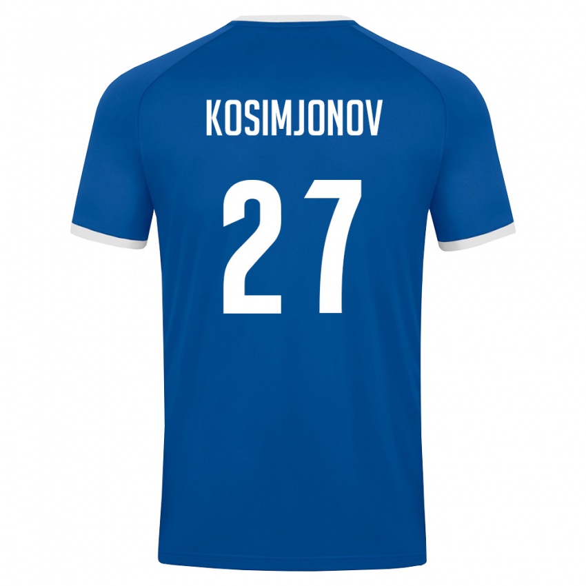 ילדים אוזבקיסטן Asadbek Kosimjonov #27 כחול מלכותי לבן ג'רזי ביתית 26-28 חולצה קצרה