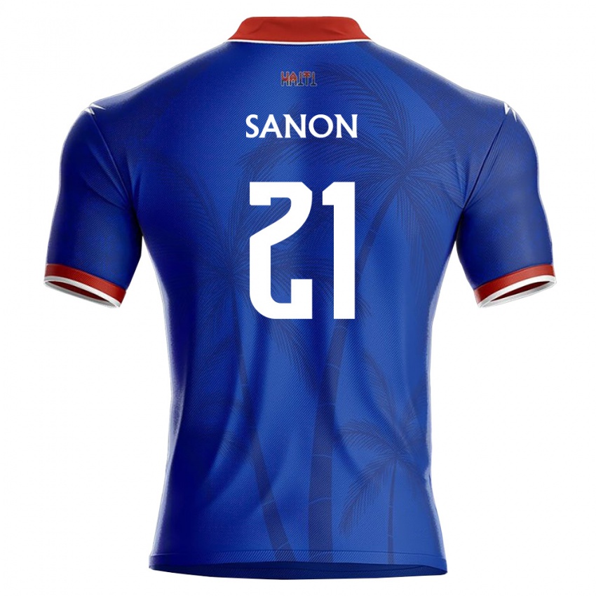 ילדים האיטי Jérémy Sanon #21 כחול אדום לבן ג'רזי ביתית 26-28 חולצה קצרה