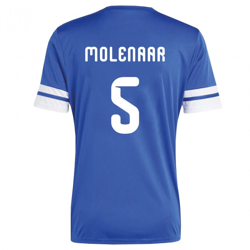 ילדים קוראסאו Jayron Molenaar #5 כהה לבן ג'רזי ביתית 26-28 חולצה קצרה