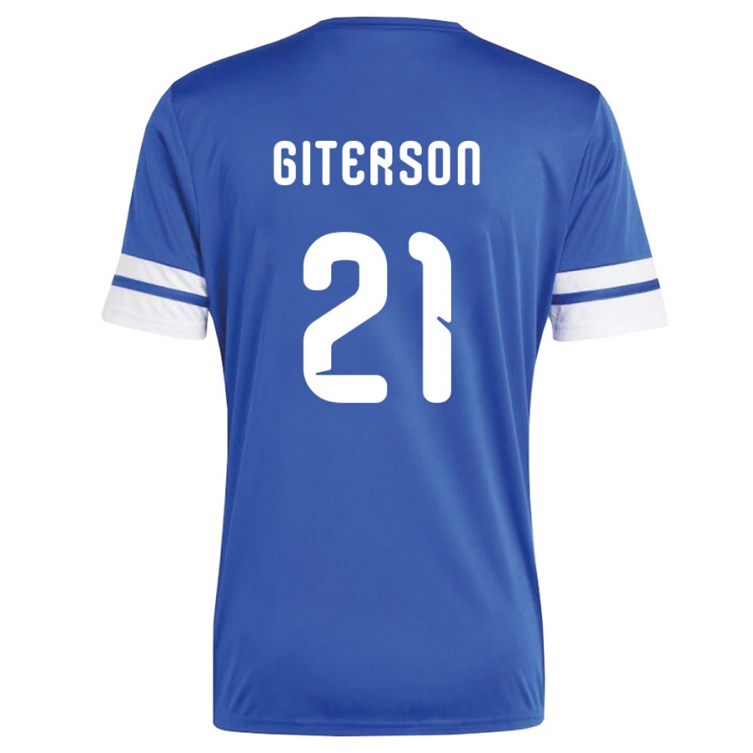 ילדים קוראסאו Jurvensly Giterson #21 כהה לבן ג'רזי ביתית 26-28 חולצה קצרה