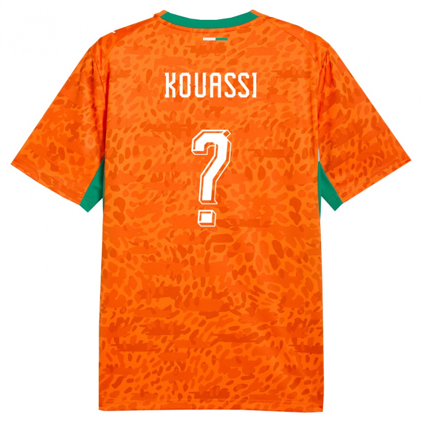 ילדים חוף השנהב אוון קואסי #0 כתום ירוק לבן ג'רזי ביתית 26-28 חולצה קצרה