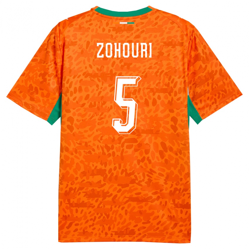 ילדים חוף השנהב ארמל זוהורי #5 כתום ירוק לבן ג'רזי ביתית 26-28 חולצה קצרה