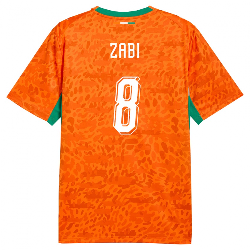 ילדים חוף השנהב פטריק זאבי #8 כתום ירוק לבן ג'רזי ביתית 26-28 חולצה קצרה