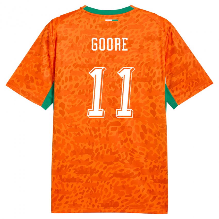 ילדים חוף השנהב Hyllarion Goore #11 כתום ירוק לבן ג'רזי ביתית 26-28 חולצה קצרה