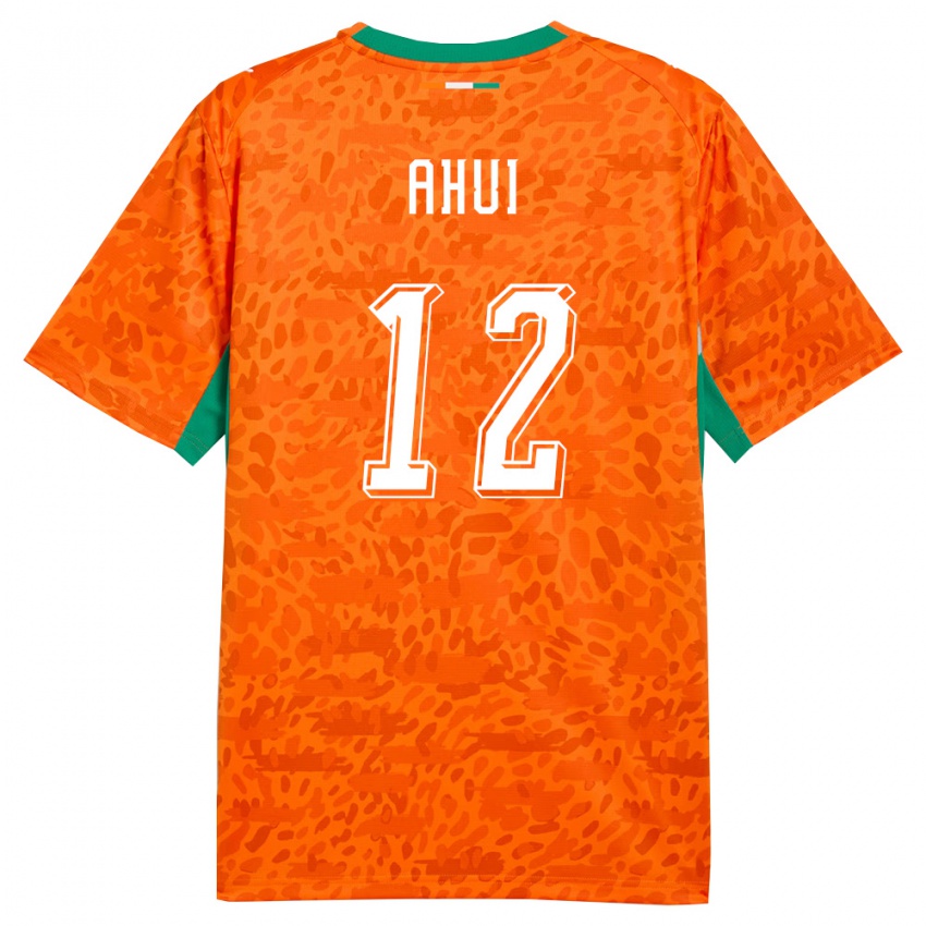 ילדים חוף השנהב Assabie Ahui #12 כתום ירוק לבן ג'רזי ביתית 26-28 חולצה קצרה