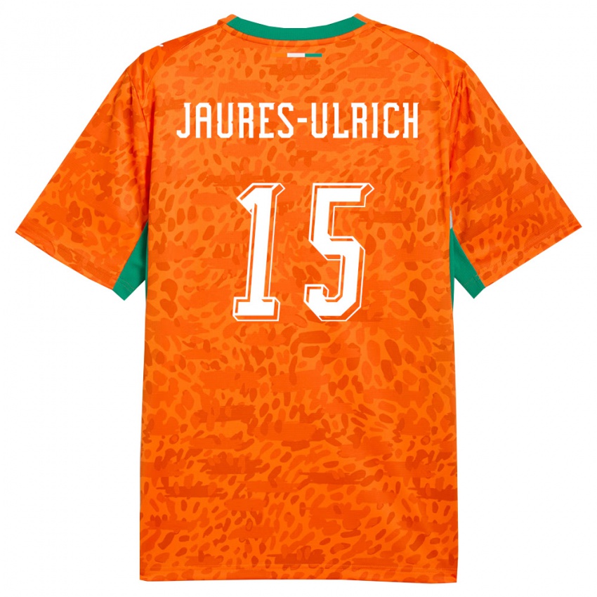 ילדים חוף השנהב Loukou Jaures-Ulrich #15 כתום ירוק לבן ג'רזי ביתית 26-28 חולצה קצרה