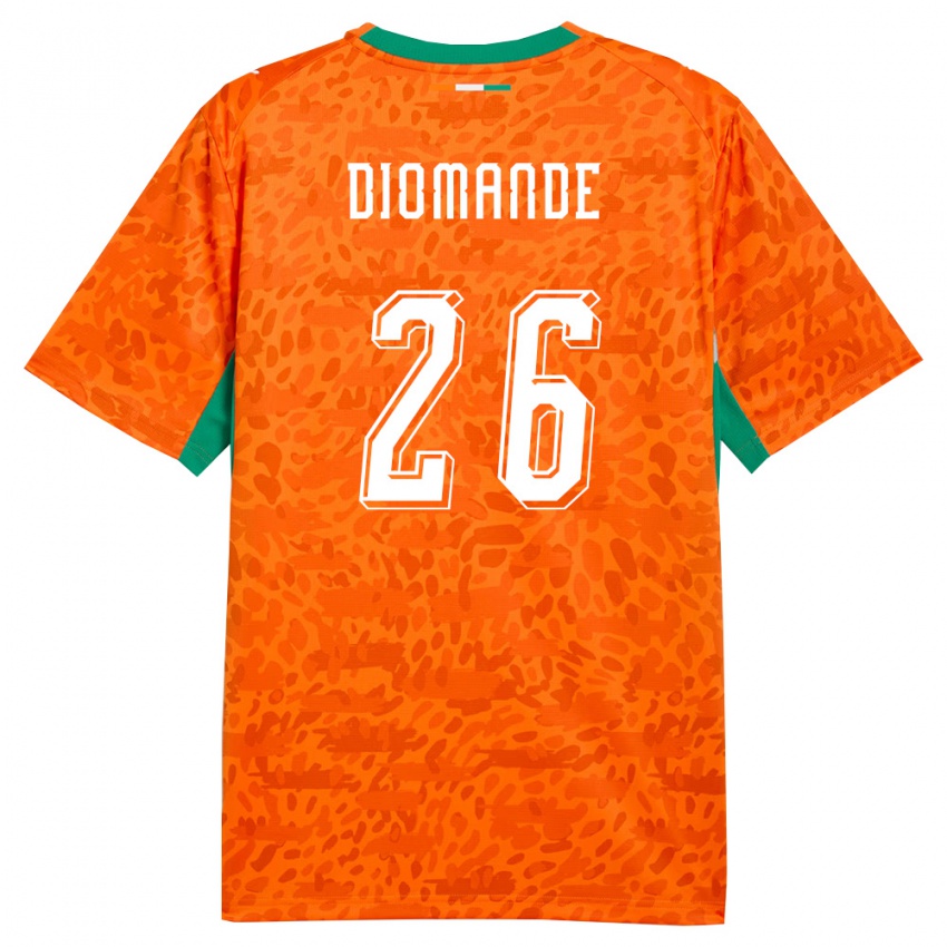 ילדים חוף השנהב יאן דיומנדה #26 כתום ירוק לבן ג'רזי ביתית 26-28 חולצה קצרה