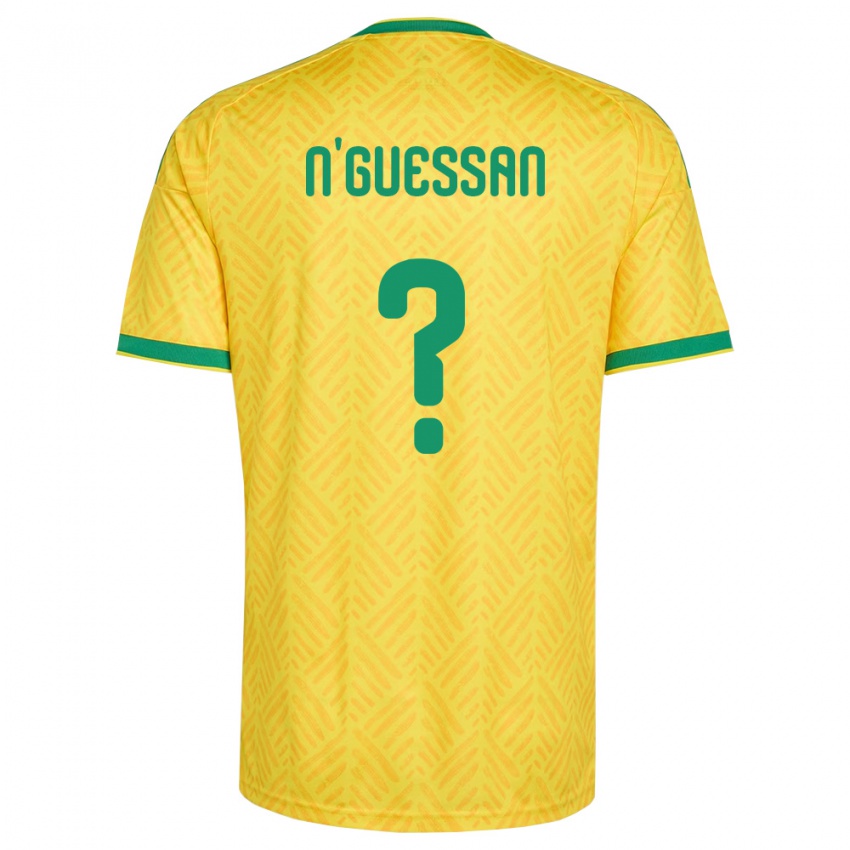 ילדים דרום אפריקה Siyabonga N'guessan #0 צהוב ירוק ג'רזי ביתית 26-28 חולצה קצרה