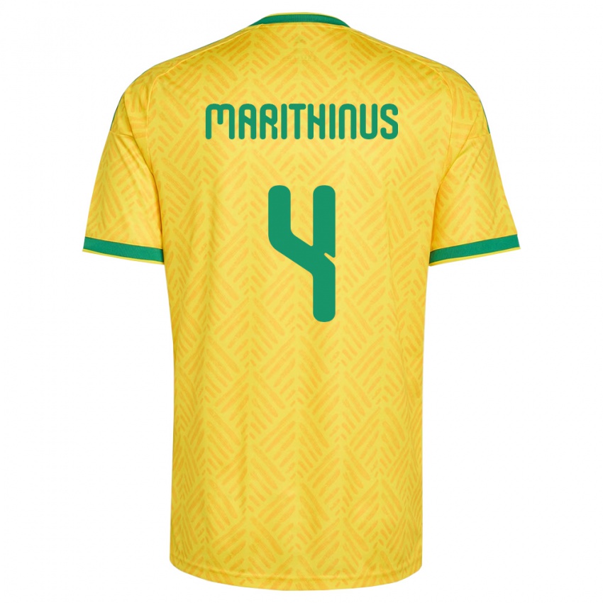 ילדים דרום אפריקה Liam Marithinus #4 צהוב ירוק ג'רזי ביתית 26-28 חולצה קצרה