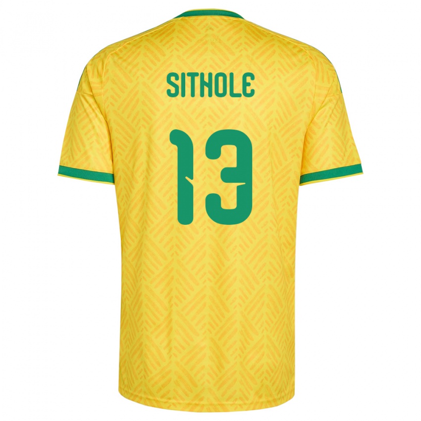 ילדים דרום אפריקה Yaya Sithole #13 צהוב ירוק ג'רזי ביתית 26-28 חולצה קצרה