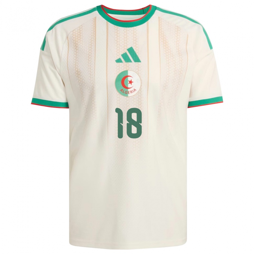 ילדים אלג'יריה Ilyas Bourega #18 שמנת ירוק אדום ג'רזי ביתית 26-28 חולצה קצרה