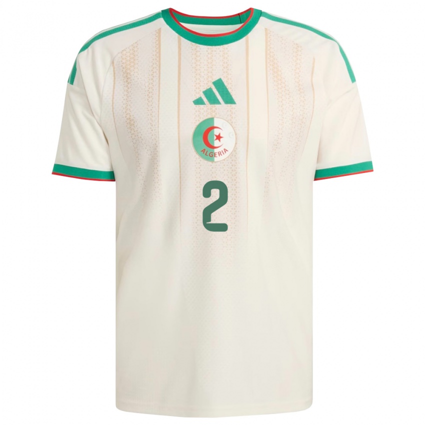 ילדים אלג'יריה Ayoub Dahmas #2 שמנת ירוק אדום ג'רזי ביתית 26-28 חולצה קצרה