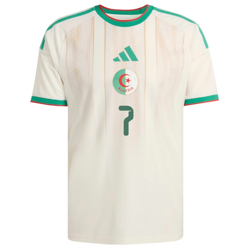 ילדים אלג'יריה Hasan Eddine Ghernati #7 שמנת ירוק אדום ג'רזי ביתית 26-28 חולצה קצרה