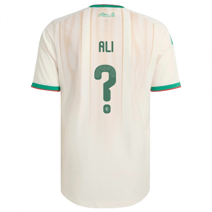 ילדים אלג'יריה Kéfren Ali #0 שמנת ירוק אדום ג'רזי ביתית 26-28 חולצה קצרה