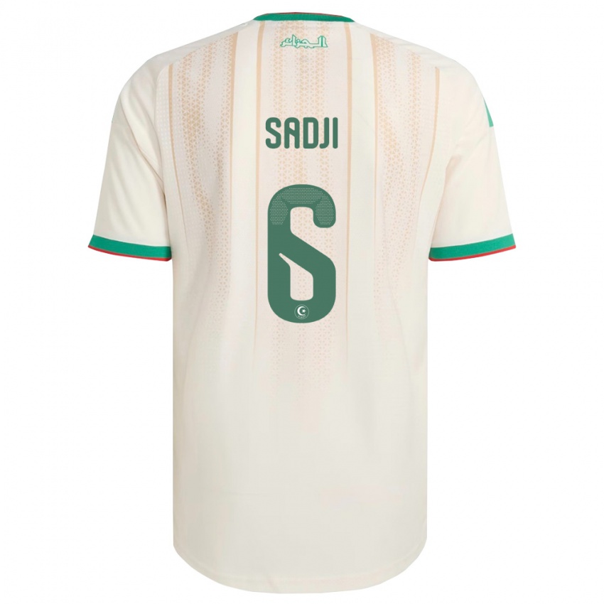 ילדים אלג'יריה Ali Sadji #6 שמנת ירוק אדום ג'רזי ביתית 26-28 חולצה קצרה