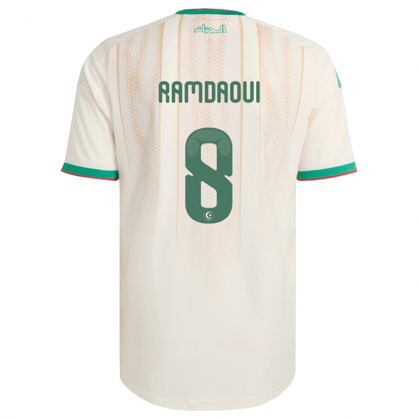 ילדים אלג'יריה Mohamed El Amine Ramdaoui #8 שמנת ירוק אדום ג'רזי ביתית 26-28 חולצה קצרה