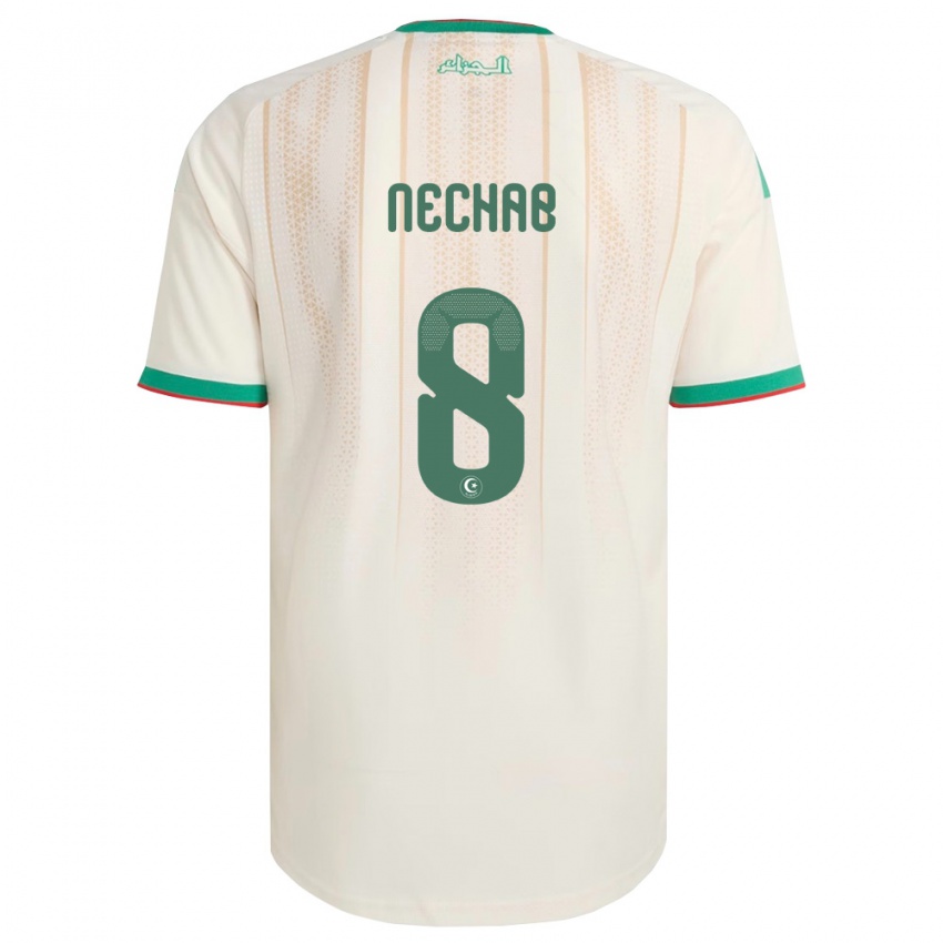 ילדים אלג'יריה Walid Nechab #8 שמנת ירוק אדום ג'רזי ביתית 26-28 חולצה קצרה