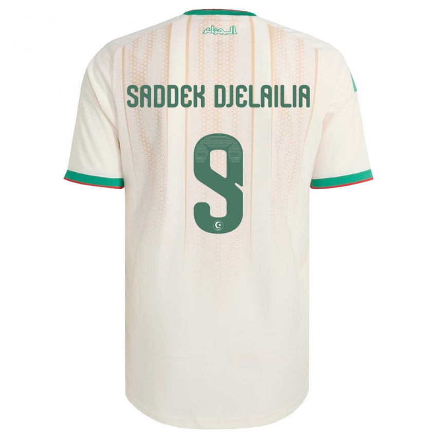 ילדים אלג'יריה Mohamed Saddek Djelailia #9 שמנת ירוק אדום ג'רזי ביתית 26-28 חולצה קצרה