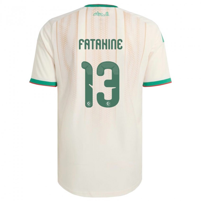 ילדים אלג'יריה Anis Fatahine #13 שמנת ירוק אדום ג'רזי ביתית 26-28 חולצה קצרה