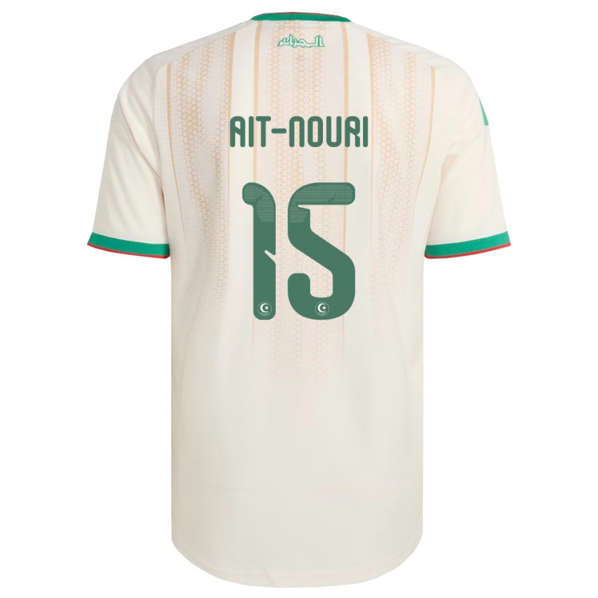 ילדים אלג'יריה ריאן איית-נורי #15 שמנת ירוק אדום ג'רזי ביתית 26-28 חולצה קצרה