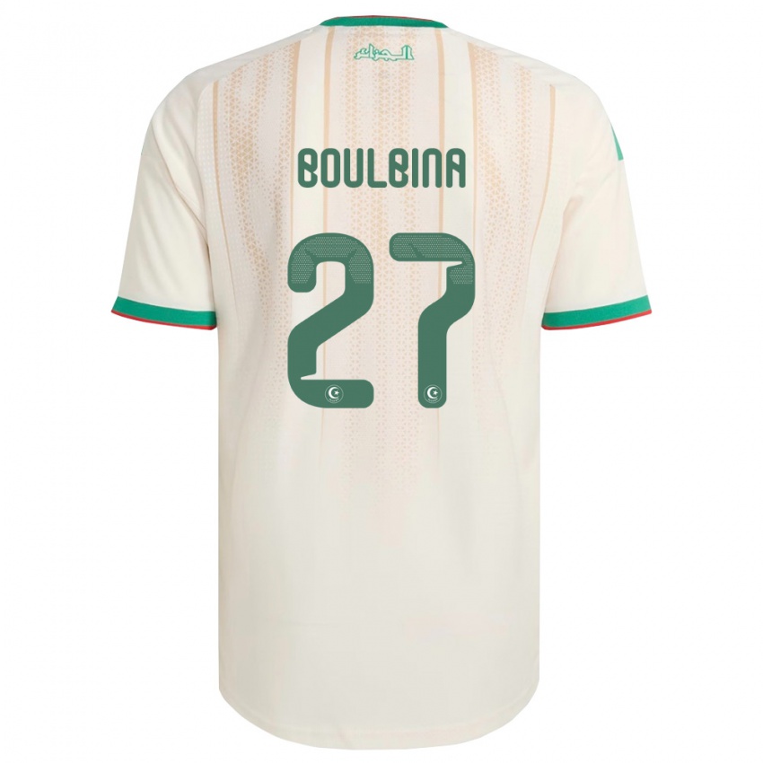 ילדים אלג'יריה Adil Boulbina #27 שמנת ירוק אדום ג'רזי ביתית 26-28 חולצה קצרה
