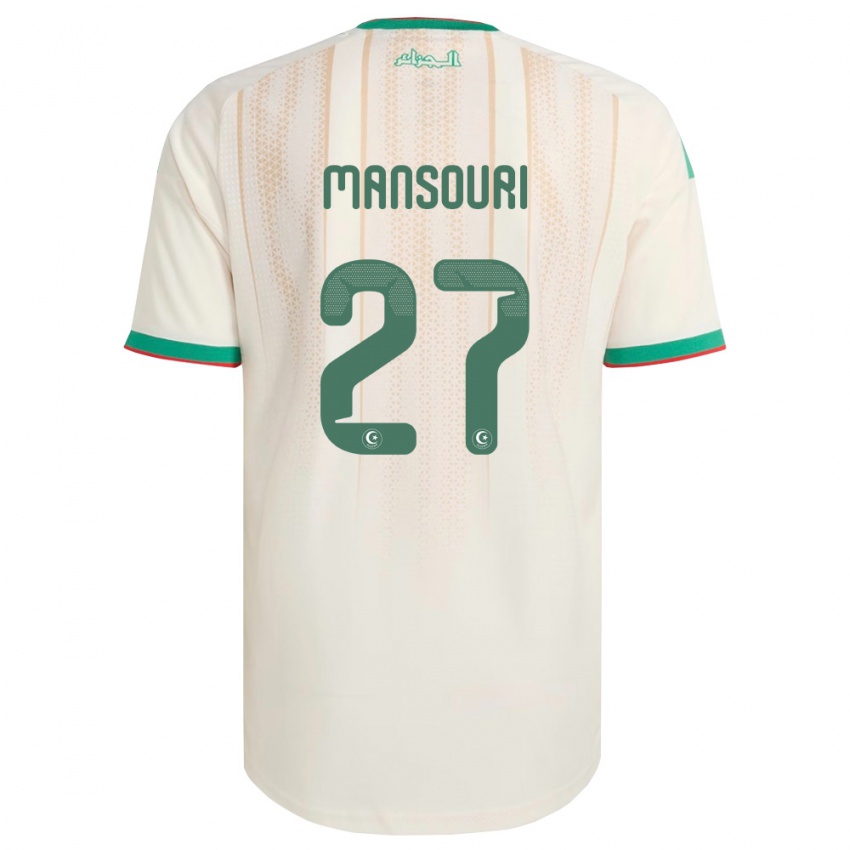 ילדים אלג'יריה Abdeldjalil Mansouri #27 שמנת ירוק אדום ג'רזי ביתית 26-28 חולצה קצרה
