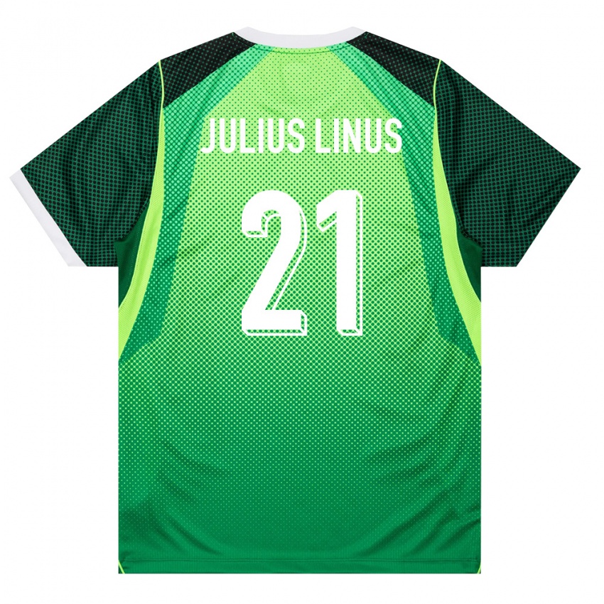 ילדים ניגריה Chijoke Julius Linus #21 ירוק לבן ג'רזי ביתית 26-28 חולצה קצרה
