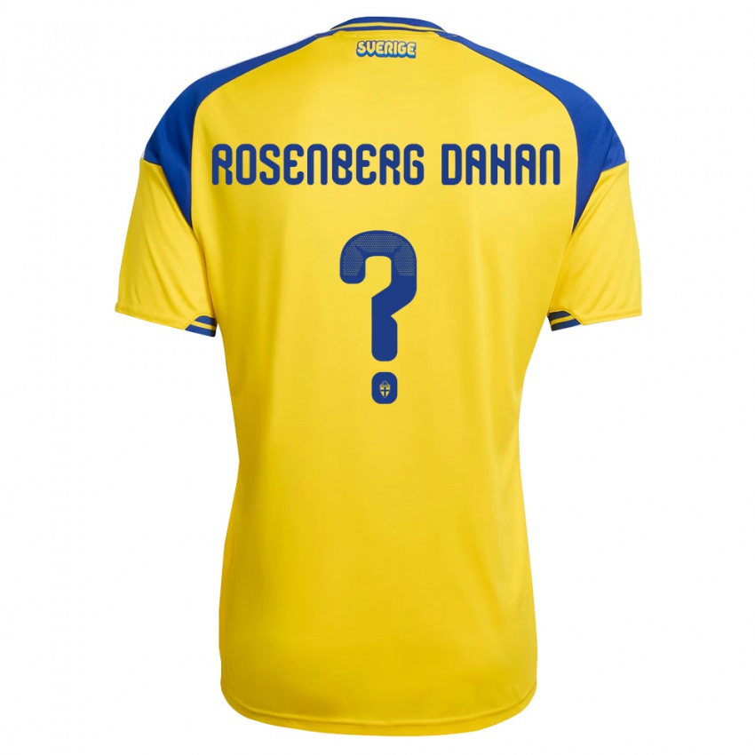 ילדים שוודיה Yoél Rosenberg Dahan #0 צהוב כחול לבן ג'רזי ביתית 26-28 חולצה קצרה