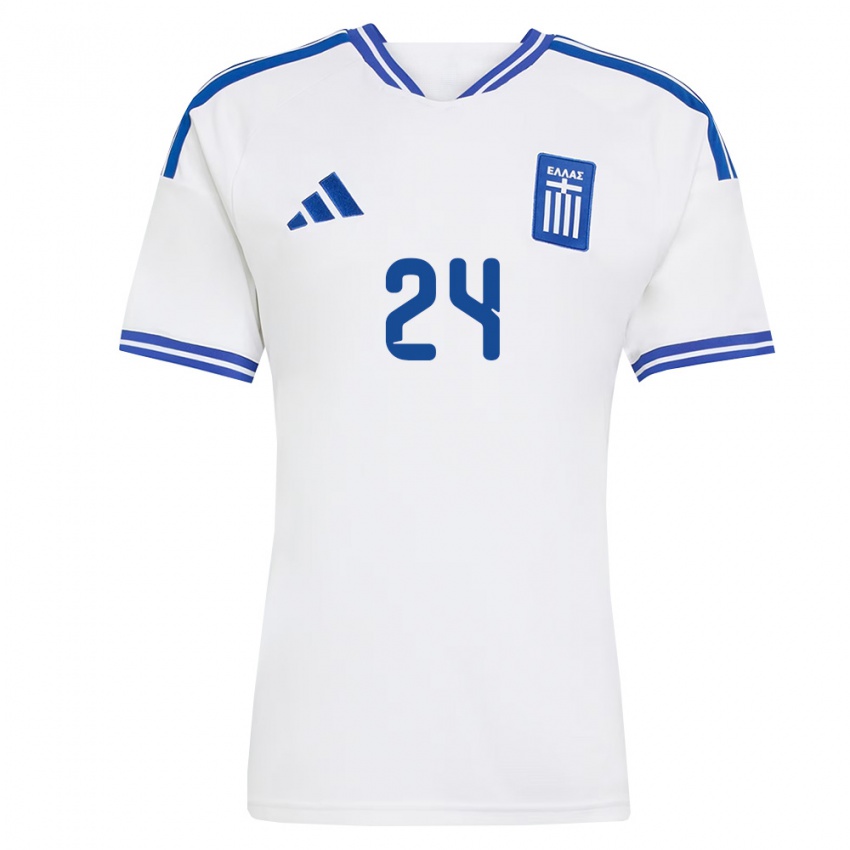 ילדים יוון אנטוניס ציפטסיס #24 לבן כחול ג'רזי ביתית 26-28 חולצה קצרה