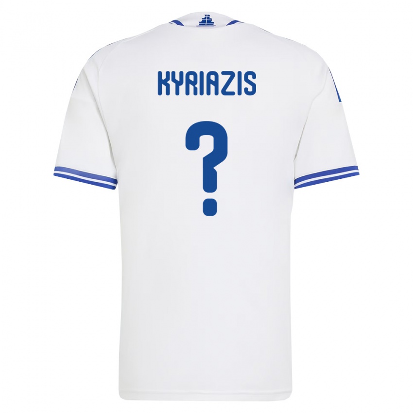 ילדים יוון קונסטנטינוס קיריאזיס #0 לבן כחול ג'רזי ביתית 26-28 חולצה קצרה