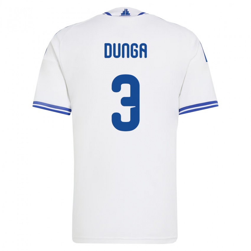 ילדים יוון Bedri Dunga #3 לבן כחול ג'רזי ביתית 26-28 חולצה קצרה