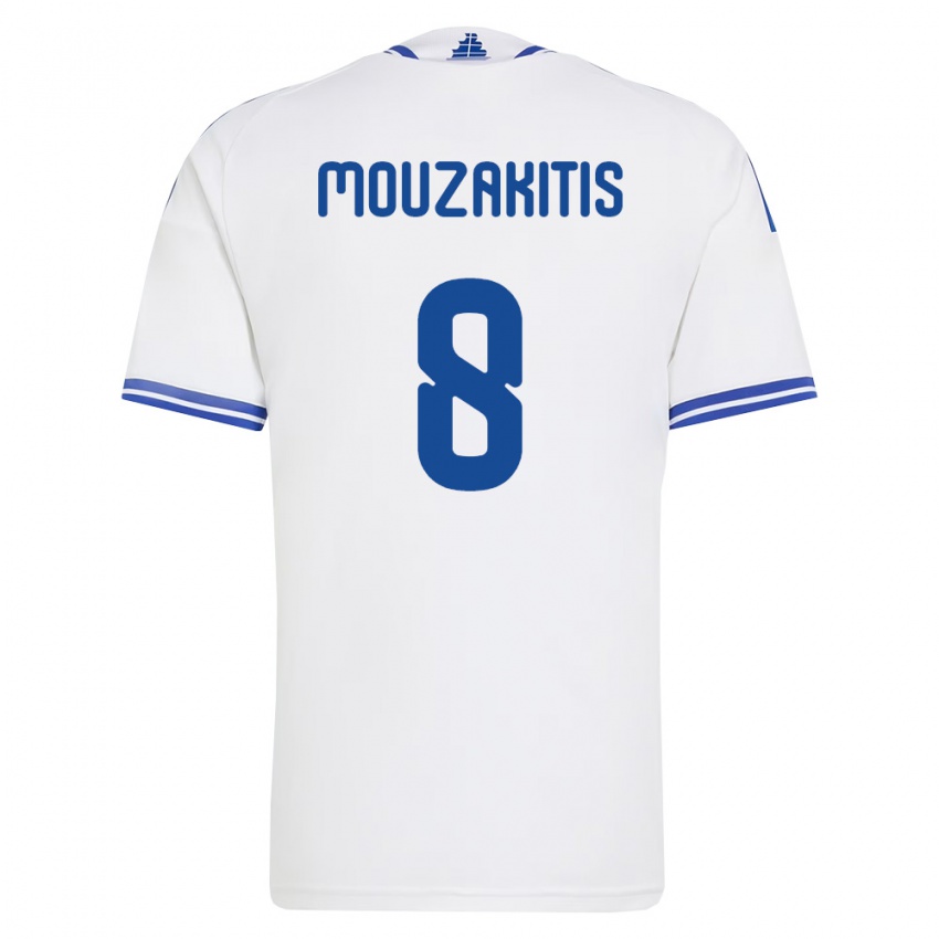 ילדים יוון חריסטוס מוזאקיטיס #8 לבן כחול ג'רזי ביתית 26-28 חולצה קצרה