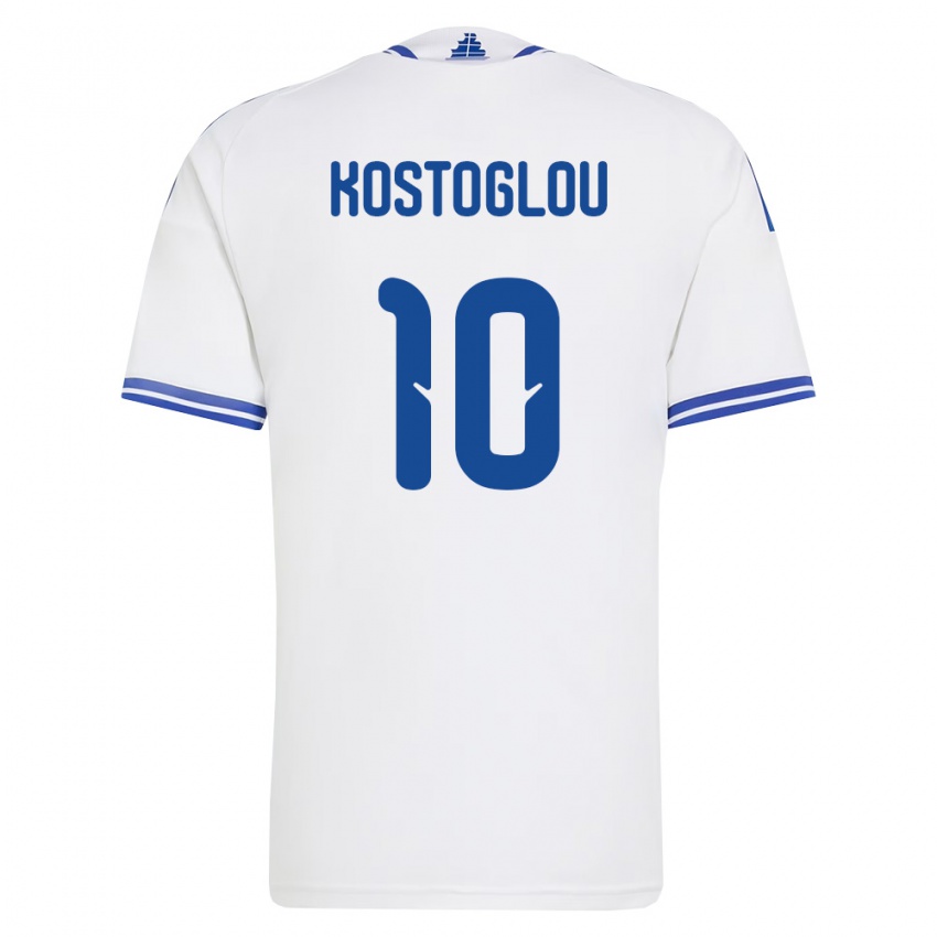 ילדים יוון יואניס-כריסטוס קוסטוגלו #10 לבן כחול ג'רזי ביתית 26-28 חולצה קצרה