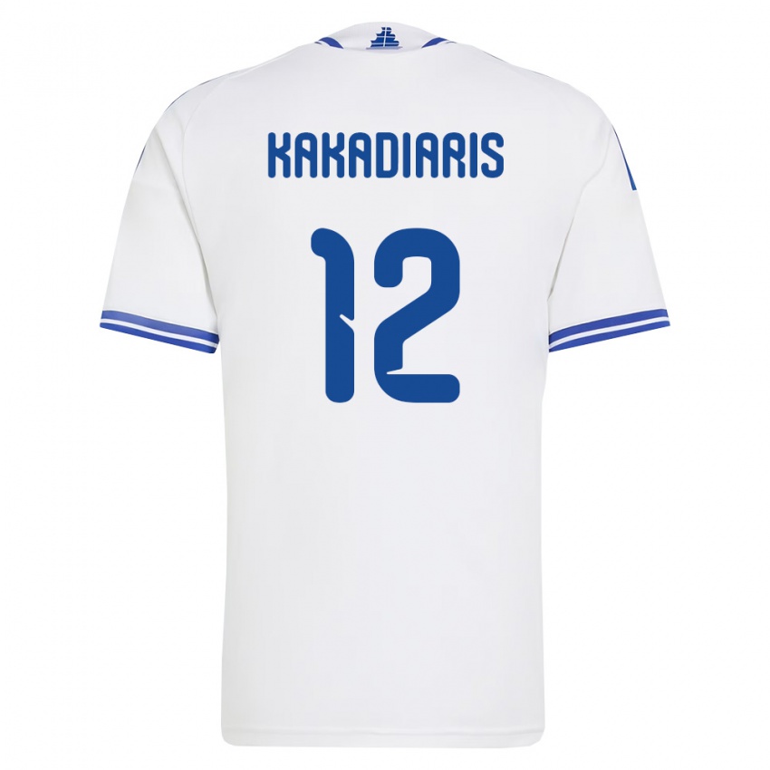 ילדים יוון תאופילוס קקדיאריס #12 לבן כחול ג'רזי ביתית 26-28 חולצה קצרה