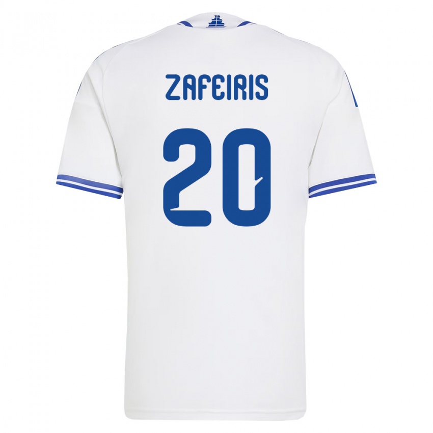 ילדים יוון חריסטוס זפייריס #20 לבן כחול ג'רזי ביתית 26-28 חולצה קצרה