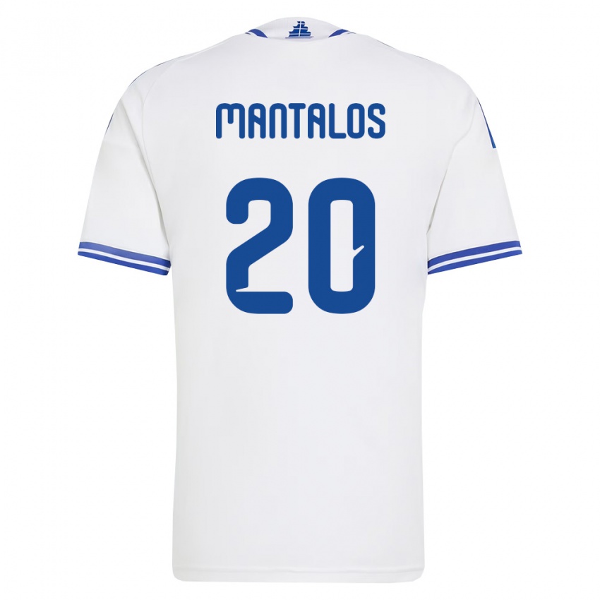 ילדים יוון פטרוס מנטאלוס #20 לבן כחול ג'רזי ביתית 26-28 חולצה קצרה