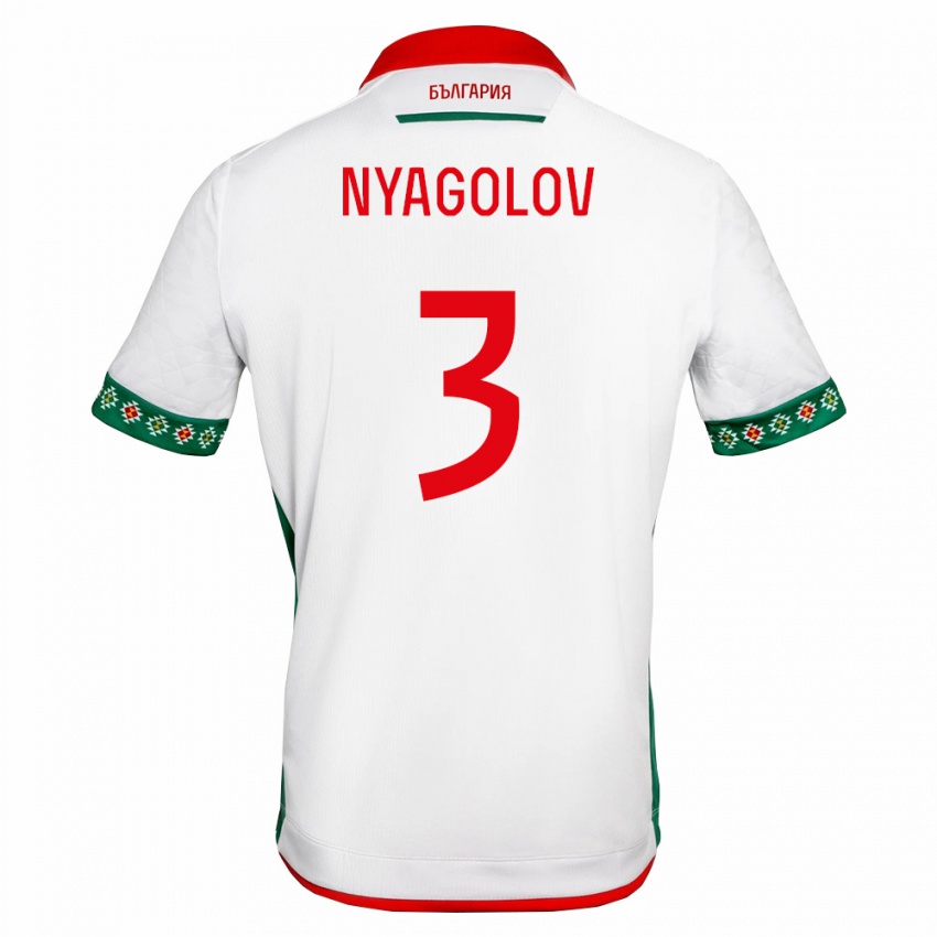ילדים בולגריה Emanuil Nyagolov #3 לבן ירוק אדום ג'רזי ביתית 26-28 חולצה קצרה