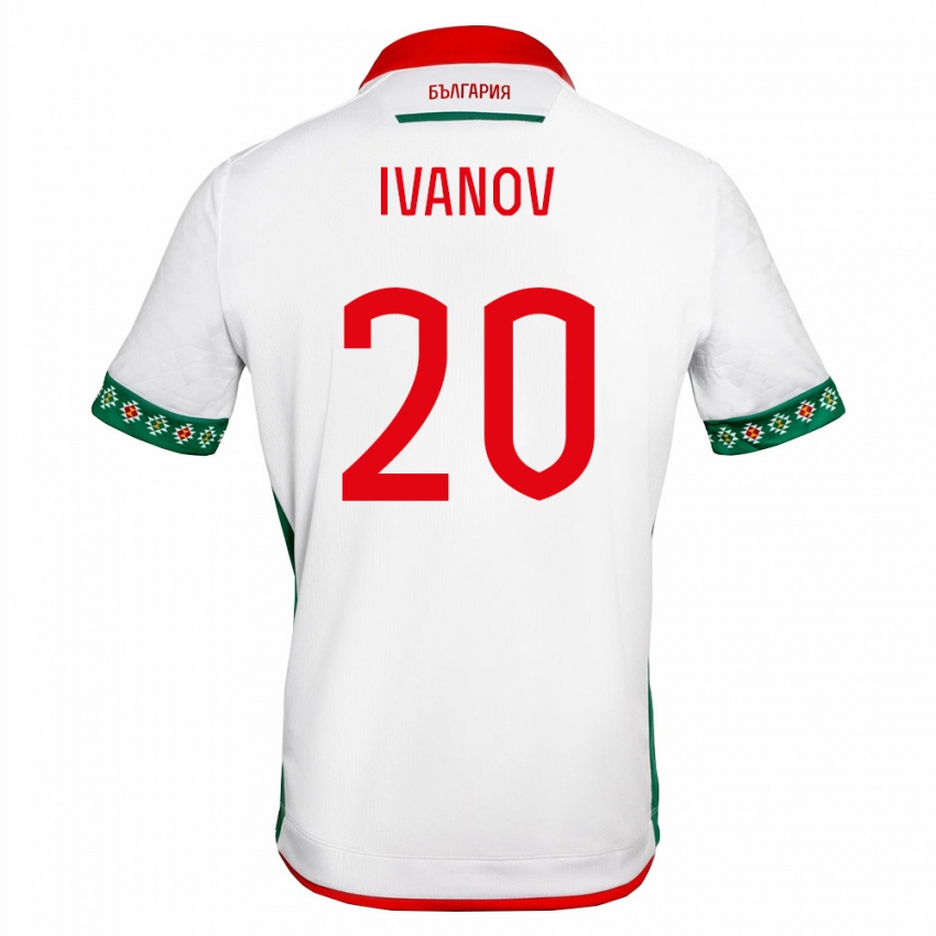 ילדים בולגריה Anton Ivanov #20 לבן ירוק אדום ג'רזי ביתית 26-28 חולצה קצרה