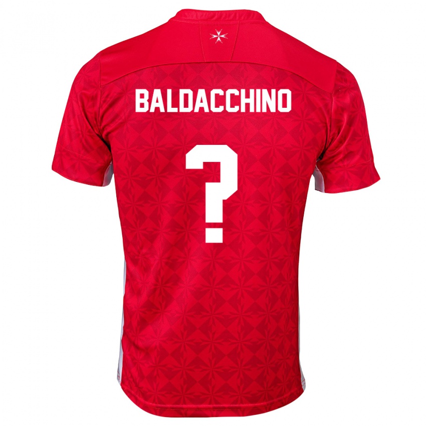 ילדים מלטה Luca Baldacchino #0 אדום לבן ג'רזי ביתית 26-28 חולצה קצרה