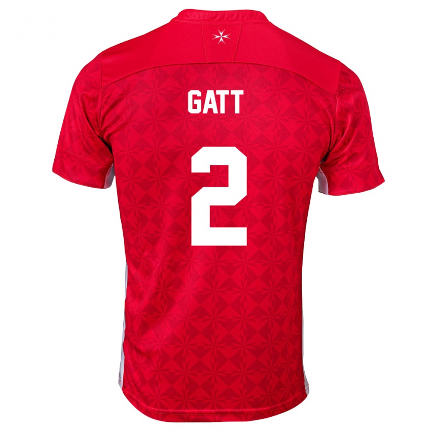 ילדים מלטה Liam Gatt #2 אדום לבן ג'רזי ביתית 26-28 חולצה קצרה