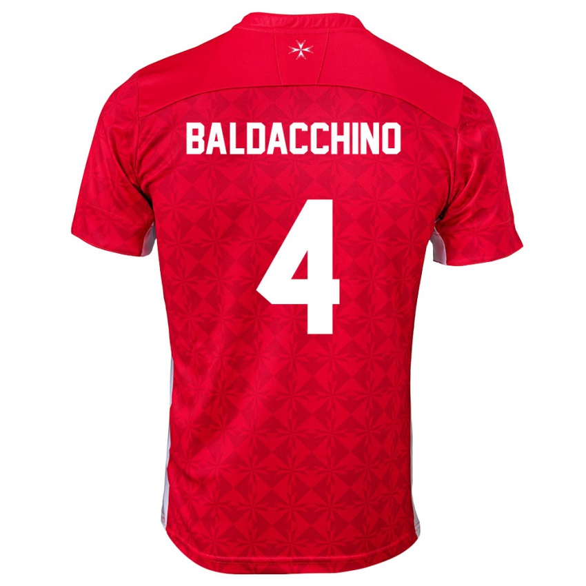 ילדים מלטה Jerome Baldacchino #4 אדום לבן ג'רזי ביתית 26-28 חולצה קצרה