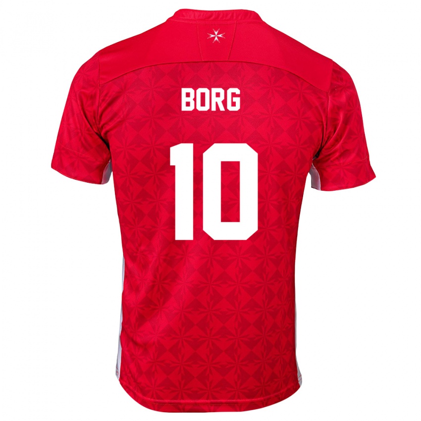ילדים מלטה Jake Borg #10 אדום לבן ג'רזי ביתית 26-28 חולצה קצרה