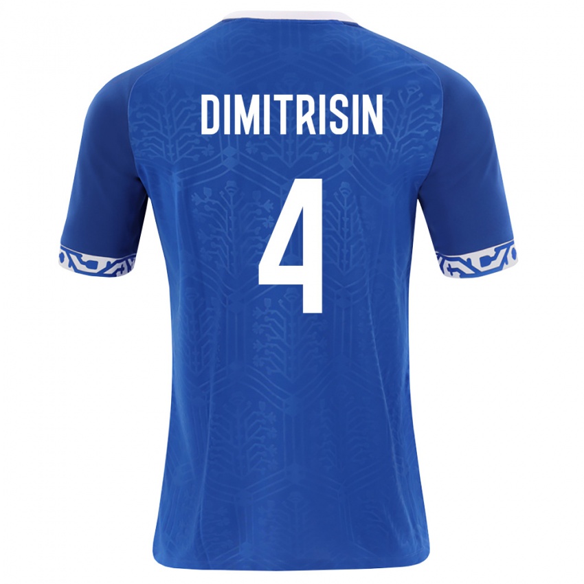 ילדים מולדובה Daniil Dimitrișin #4 כחול מלכותי לבן ג'רזי ביתית 26-28 חולצה קצרה