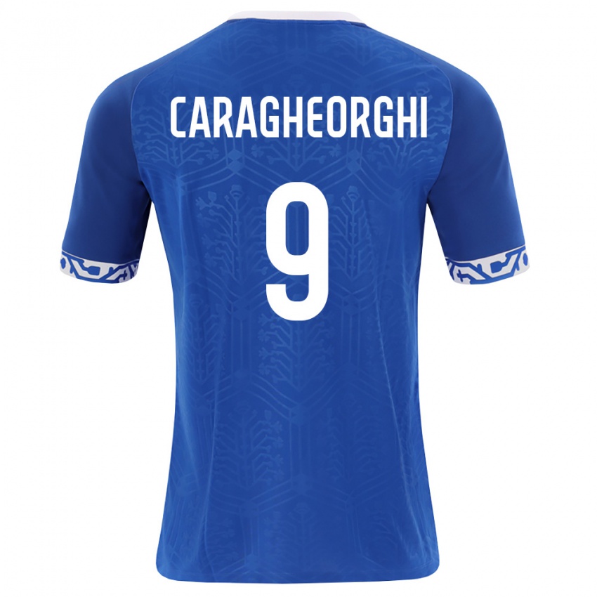 ילדים מולדובה Nichita Caragheorghi #9 כחול מלכותי לבן ג'רזי ביתית 26-28 חולצה קצרה